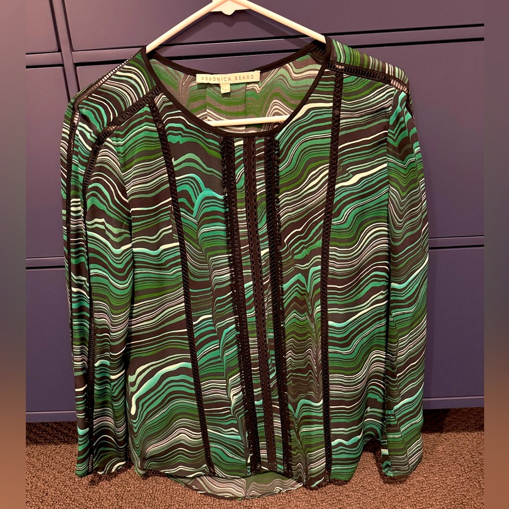 Veronica Beard Malachite Silk Top - MINT!
